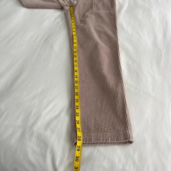 Pact Classic Corduroy Peg Straight High Rise Stretch Pant in Oat Pink, Size XS - Picture 7 of 10